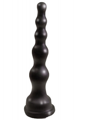Анальная елочка с ограничительным основанием, цвет: черный - 17,5 см