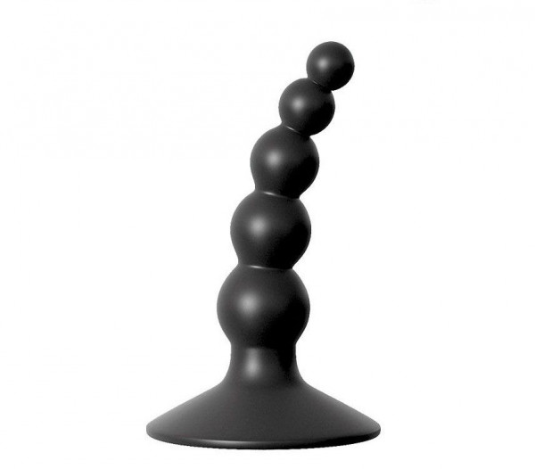 Фигурный изогнутый анальный стимулятор, цвет: черный - 8,5 см