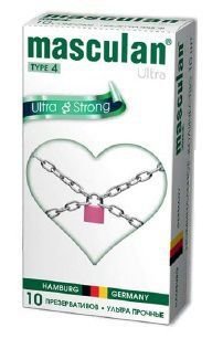 Ультрапрочные презервативы Masculan Ultra Strong - 10 шт., цвет: черный