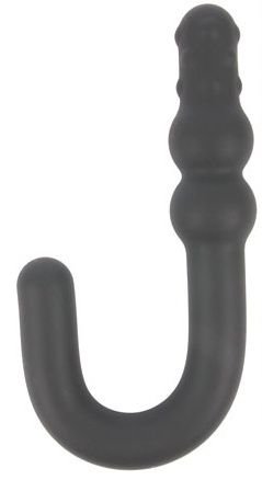 Фантазийный анальный стимулятор - 15,5 см, цвет: черный