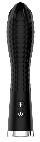 Вибромассажер TWIRLING TWILIGHT - 12,5 см, цвет: черный