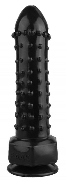 Фаллоимитатор с шипиками - 21,5 см, цвет: черный