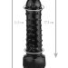 Фаллоимитатор с шипиками - 21,5 см, цвет: черный
