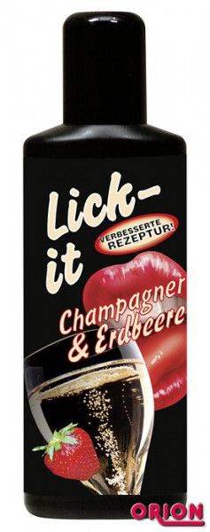 Съедобная смазка Lick It со вкусом клубники с шампанским - 50 мл.