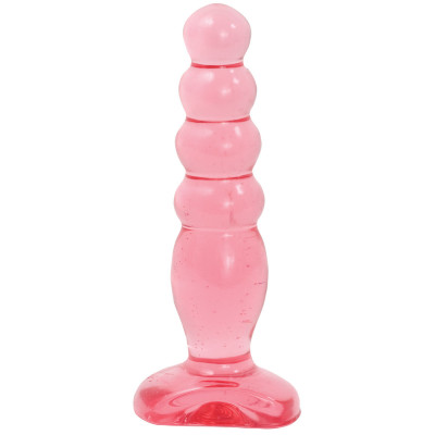 Анальная пробка Doc Johnson Crystal Jellies 5" Anal Delight, цвет: розовый - 14 см