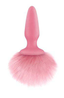 Розовая анальная пробка с коротким розовым хвостиком Bunny Tails