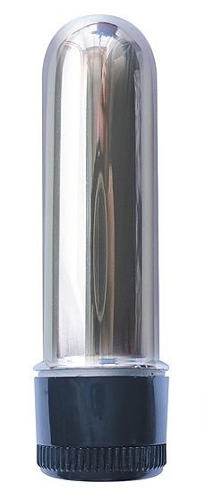 Гладкая вибропуля - 6,4 см, цвет: серебристый