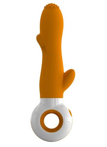 Вибратор O-zone с рельефом, цвет: оранжево-белый