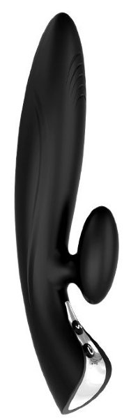Вибромассажер с клиторальным отростком THRILLING STARSHIP - 21,8 см, цвет: черный