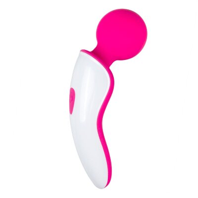 Вибромассажер Easytoys Mini Wand Massager, цвет: розово-белый