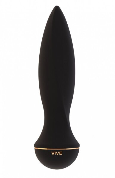 Вибратор Aki с заостренным кончиком - 17,5 см, цвет: черный