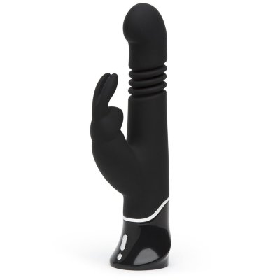 Хай-тек вибратор Greedy Girl Thrusting Rabbit Vibrator - 22,8 см, цвет: черный