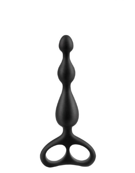Анальная цепочка Sex Expert, цвет: черный - 12,5 см