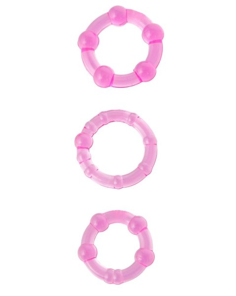 Набор из 3 стимулирующих эрекционных колец, цвет: розовый