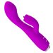 Вибратор Doreen с клиторальным стимулятором - 19,8 см, цвет: лиловый