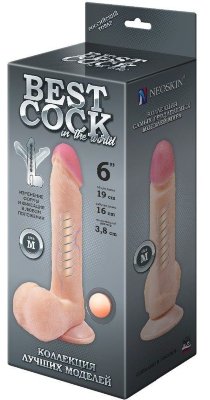 Фаллоимитатор на присоске F F BEST COCK 6 - 19 см, цвет: телесный