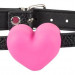 Силиконовый кляп-сердце Bad Kitty Bit Gag на кожаных ремешках, цвет: розовый