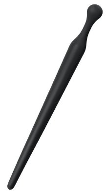 Силиконовый уретральный плаг - 10 см, цвет: черный