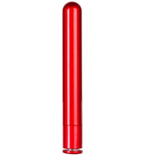 Гладкий вибратор Metallix Corona Smooth Vibrator, цвет: красный - 14 см
