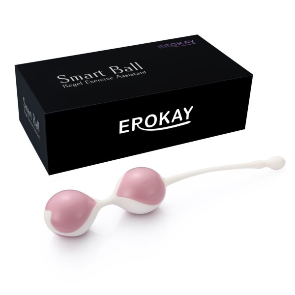 Бело-розовые вагинальные шарики Erokey