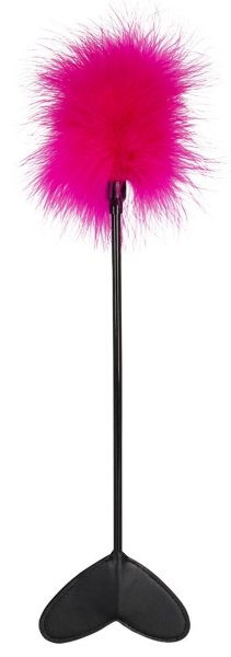 Метелка-пуховка с наконечником-сердцем - 25 см, цвет: розовый