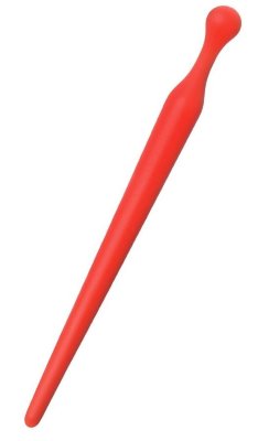 Силиконовый уретральный плаг - 10 см, цвет: красный