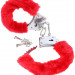 Наручники Pipedream Beginner's Furry Cuffs с искусственным мехом, цвет: красный