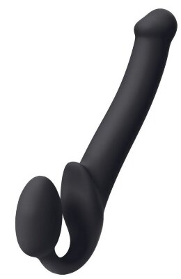 Безремневой страпон Silicone Bendable Strap-On M, цвет: черный