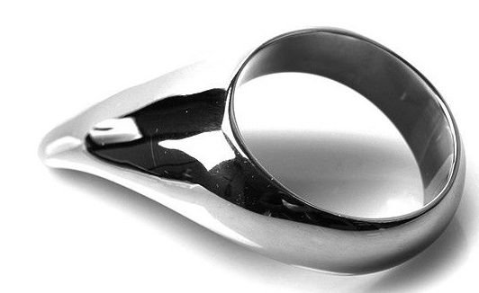 Металлическое эрекционное кольцо Teardrop Cockring, цвет: серебристый