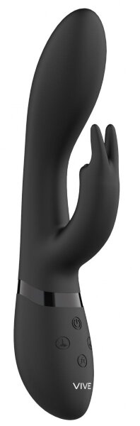 Вибромассажер-кролик Zosia - 21,3 см, цвет: черный