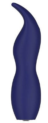 Клиторальный стимулятор ATHOS - 13 см, цвет: синий