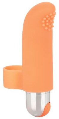 Пулька-насадка на палец Finger Tickler - 8,25 см, цвет: оранжевый