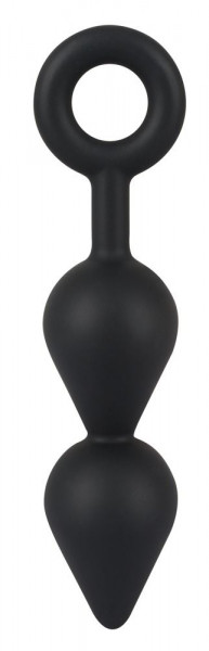 Анальный стимулятор Black Velvets Plug с кольцом, цвет: черный - 20 см
