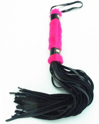Нежная плеть с розовым мехом BDSM Light - 43 см