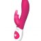 Вибратор с клиторальным зайчиком The Classic Rabbit - 22 см, цвет: розовый