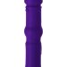 Вибратор с утолщением посередине и клиторальным зайчиком, цвет: фиолетовый - 18 см