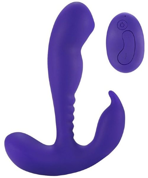 Стимулятор простаты Remote Control Prostate Stimulator with Rolling Ball - 13,3 см, цвет: фиолетовый