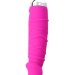 Вибратор с черной полиуретановой плеткой, цвет: розовый - 16 см