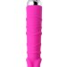 Вибратор с черной полиуретановой плеткой, цвет: розовый - 16 см