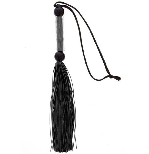 Мини-плеть Silicone Flogger Whip, цвет: черный - 25,6 см