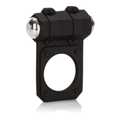 Эрекционное кольцо Silicone Lover's Gear Enhancer с вибропулей, цвет: черный
