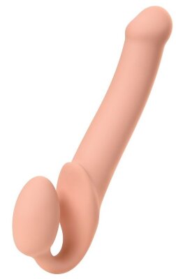 Безремневой страпон Silicone Bendable Strap-On L, цвет: телесный