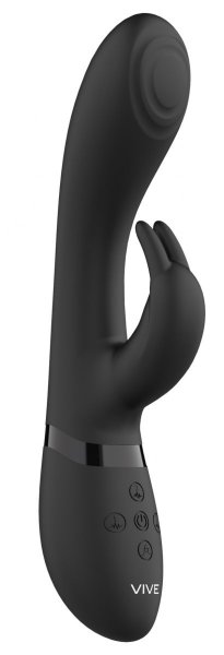 Вибромассажер-кролик Cato - 21,5 см, цвет: черный