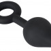 Анальная втулка Black Velvets Plug с кольцом, цвет: черный - 14 см