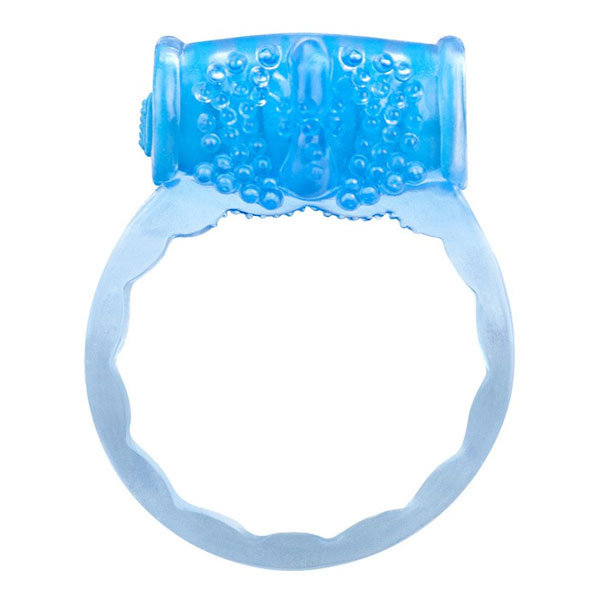 Любовное вибро-кольцо со стимуляцией клитора, цвет: голубой