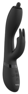 Вибромассажер-кролик Nilo - 22 см, цвет: черный