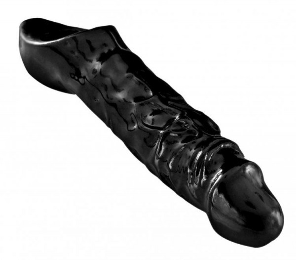 Увеличивающая насадка на член Master Series Mamba Cock Sheath Packaged, цвет: черный - 16,5 см