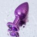 Фиолетовый анальный плаг с кристаллом фиолетового цвета - 8,2 см.