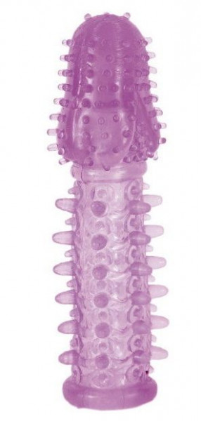 Насадка, удлиняющая половой член, цвет: фиолетовый - 13,5 см