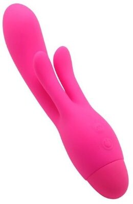 Вибратор INDULGENCE Frolic Bunny - 18,5 см, цвет: розовый